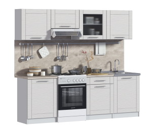 Кухонный гарнитур Натали Белый/МДФ Онденс/МетрополитанR5