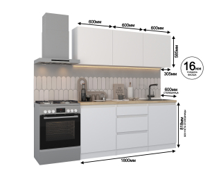 Кухонный гарнитур Леон прямой 1800 см