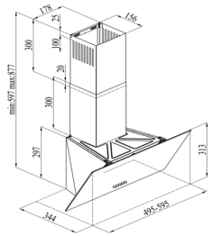 Кухонная вытяжка Colibri Grey 50