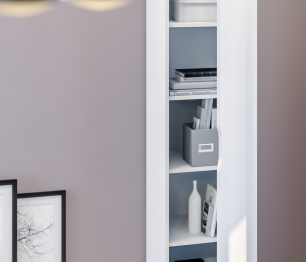 Шкаф-пенал Mika / Мика СБ-3274 Белый/Белый,Серый