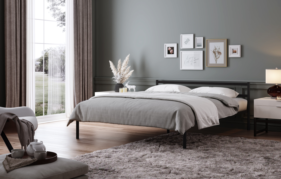 Кровати 140 см, Металлическая кровать Мета 1400 х 2000