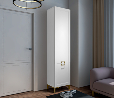 Шкафы пеналы, Шкаф-пенал Ассоль СБ-3430 Белый/МДФ Белый