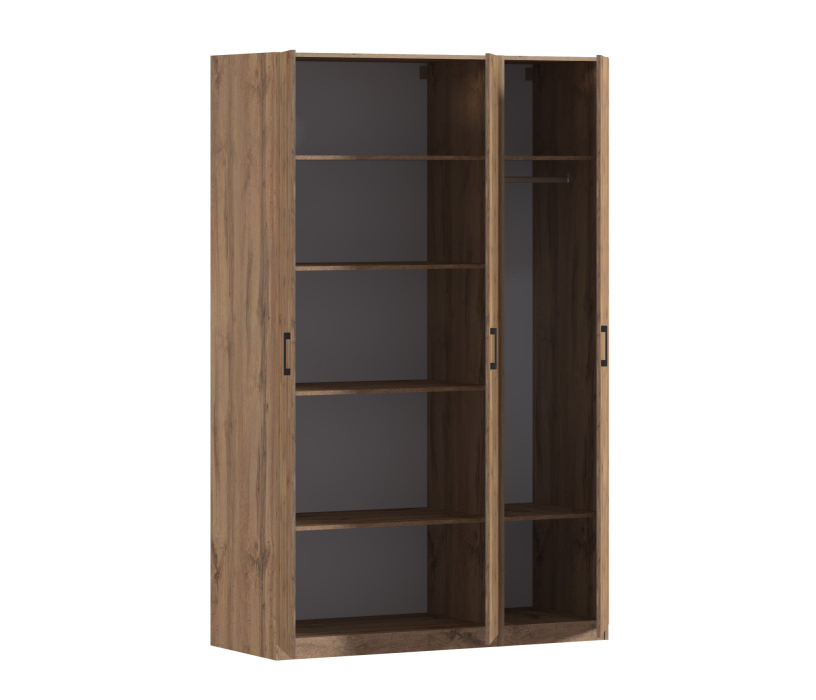 Для одежды, Шкаф трехдверный Макс 1500 мм, вариант №3 (ЛДСП, корпус дуб вотан)