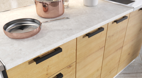 Кухня Хозяюшка 1,5 м Белый гладкий/Дуб вотан ЛДСП