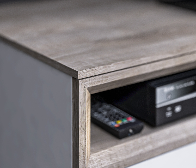 ТВ-тумбы, Тумба ТВ NAGOS СБ-3037 Белый Бриллиант,Дуб Риббек/Белый Бриллиант