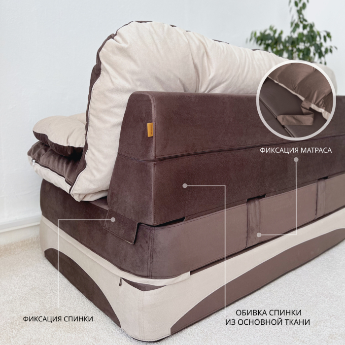 Бескаркасные диваны, Бескаркасный диван-кровать Клиффорд Мини, спальное место 1550*1900 мм велюр