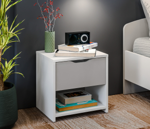 Тумба прикроватная Mika / Мика СБ-3284 Белый/Серый