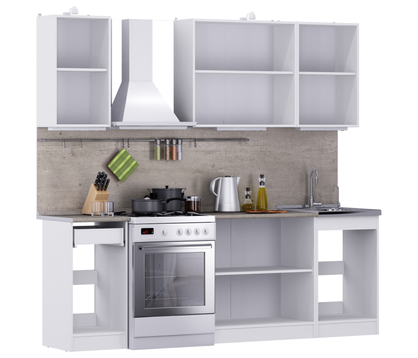 Кухонные гарнитуры, Кухня Элен Белый / Бордо 1,7 м