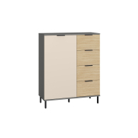 Детские комоды, Комод Марвэл 16.234.01, темно-серый, сатин, плэйн