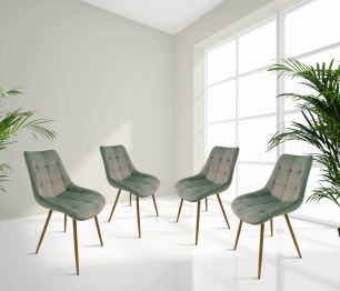 Стул Nagen металл под дерево/ткань (BOX-4)