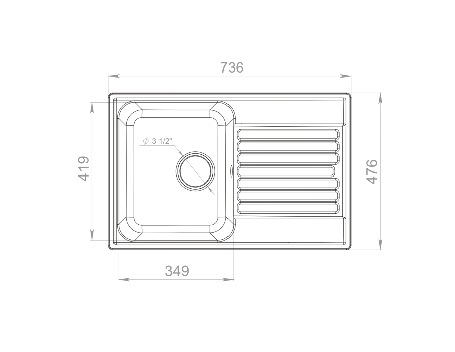 Кухонные мойки, Мойка GranFest QUARZ Z78