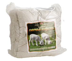 Одеяло из овечьей шерсти евро 200х215