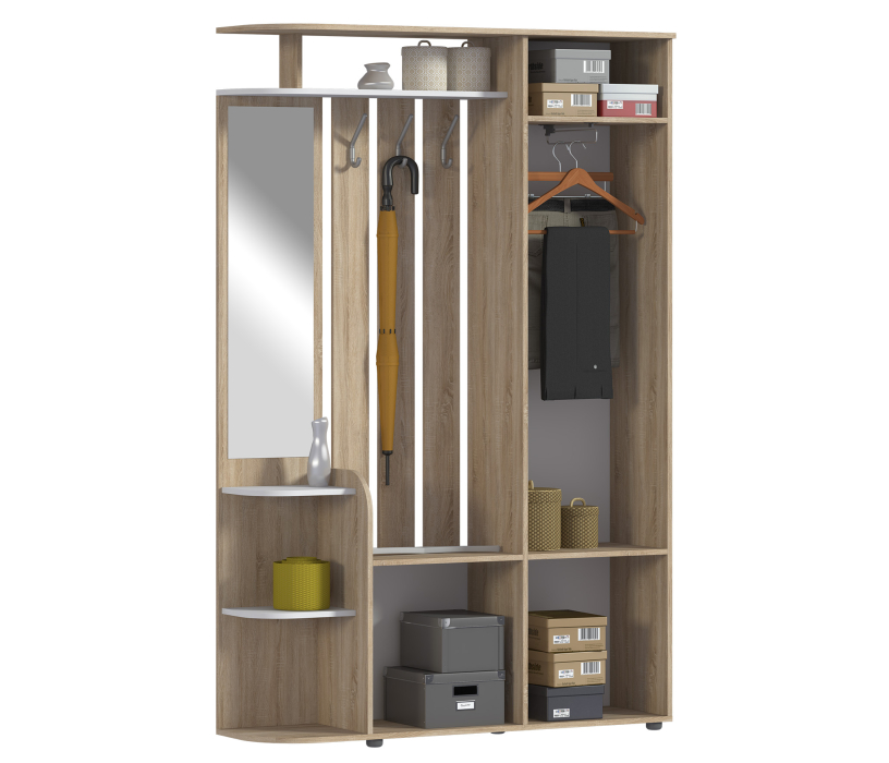 Прихожие, Прихожая Наоми СБ-2292 Дуб Сонома/Белый