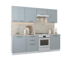 Кухонный гарнитур Регина Белый/МДФ Modern Серый 2,4 м