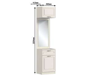 Тумба с зеркалом Гранд / Ливерпуль СБ-3508 Дуб Приморский Белый/МДФ Классика Светлый