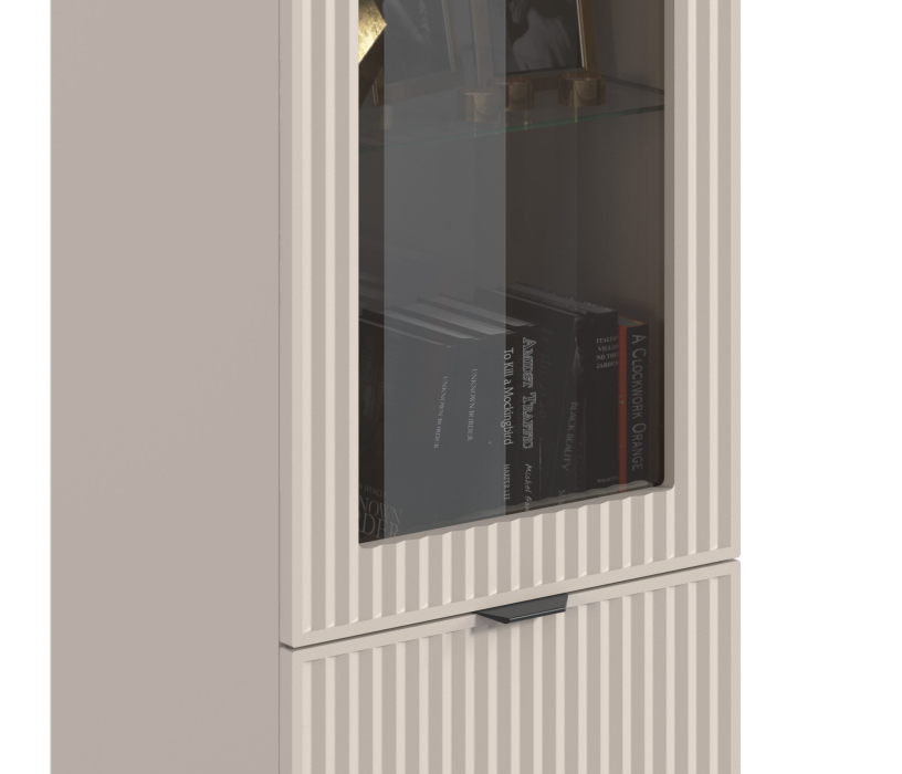 Стенки для гостиной, Набор для гостиной с двумя витринами Турин Кашемир серый/МДФ Кашемир