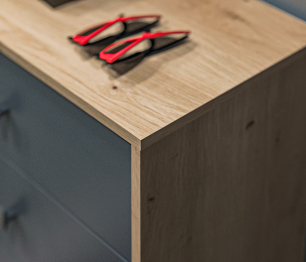 Комод Сидней СБ-2586/1 Дуб дикий/Диамант серый