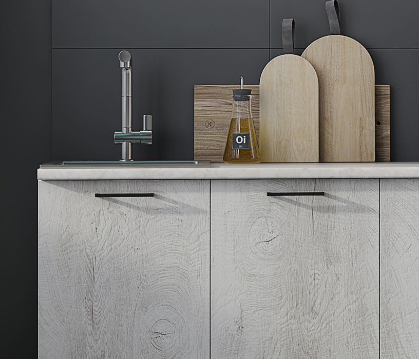 Кухня 2 метра, Кухня Лагуна 2,0 м Морская волна/Дуб седой МДФ