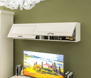 Полка Гранд / Ливерпуль СБ-3517 Дуб Приморский Белый/МДФ Классика Светлый