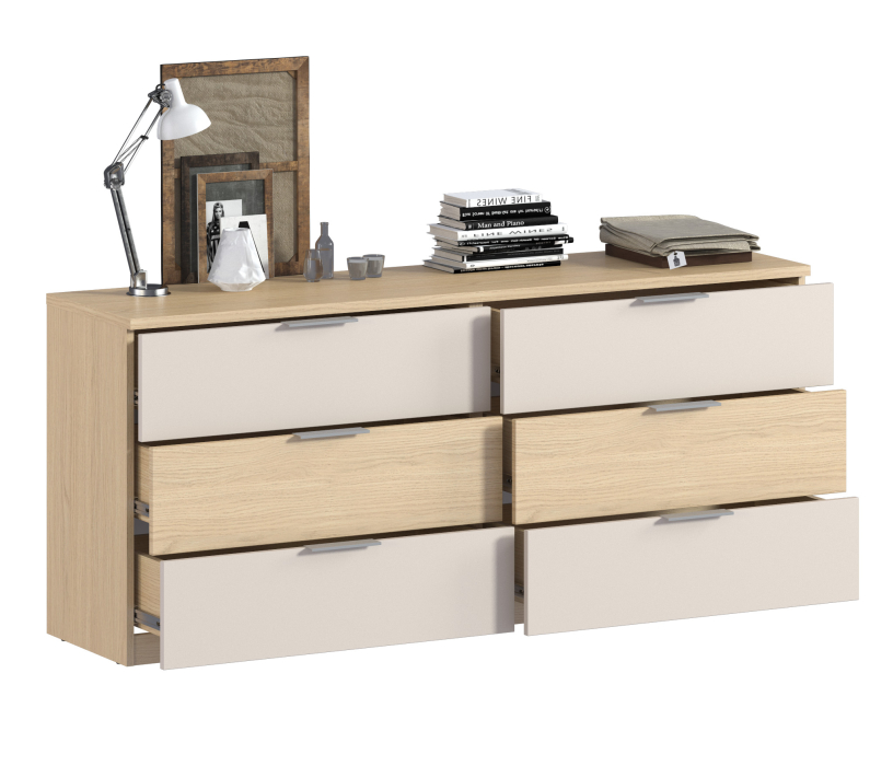 Комоды, Комод Афина СБ-3325 Дуб Винченца/Дуб Винченца,Кашемир серый