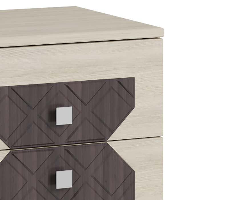 Прикроватные тумбы, ЛДСП Тумба прикроватная НИКОЛЬ Ясень Шимо-Лиственница темная