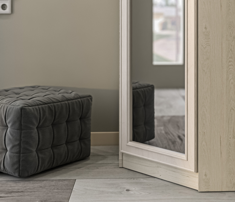 Для одежды, Шкаф угловой Гранд / Ливерпуль СБ-3507 Дуб Приморский Белый/МДФ Классика Светлый