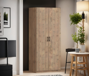 Шкаф двухдверный Макс 1000 мм, вариант №5 (ЛДСП, корпус дуб вотан)