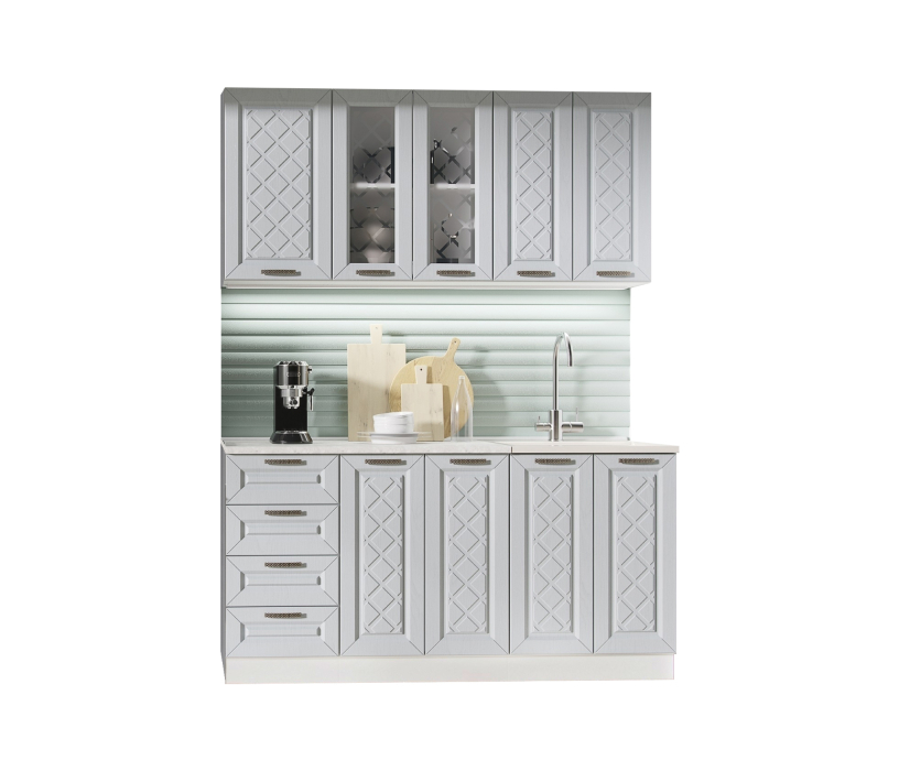 Кухонные гарнитуры, Кухня Агава 1,6 м Серый МДФ