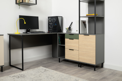 Тумба Марвэл 16.160, темно-серый, плэйн, дымчатый зеленый