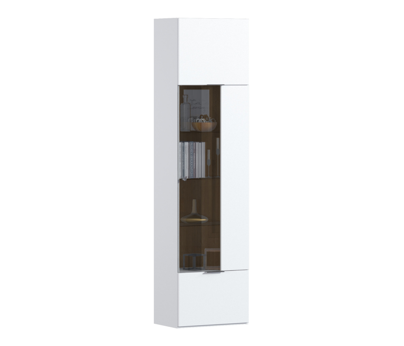 Витрины, Мальта СБ-3256 Шкаф-витрина Белый/МДФ Белый