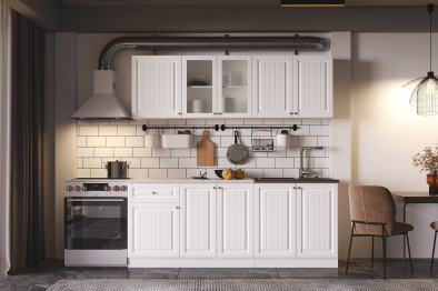 Кухонный гарнитур Хозяюшка Акация белая МДФ 2м