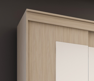 ЛДСП Шкаф-купе НИКОЛЬ 2 Ясень Шимо-Лиственница темная