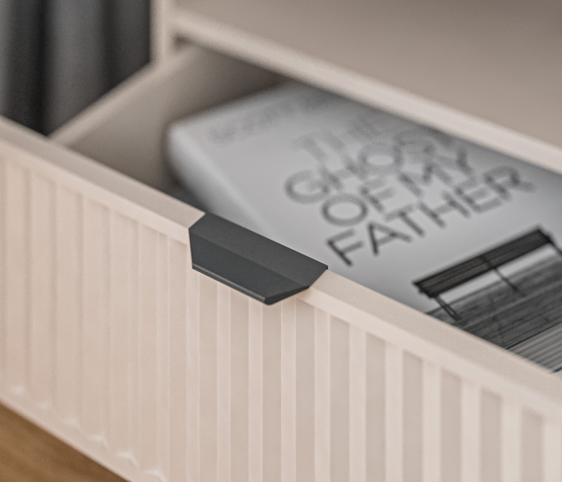 Прикроватные тумбы, Тумба прикроватная Турин СБ-3575 Кашемир серый/МДФ Кашемир